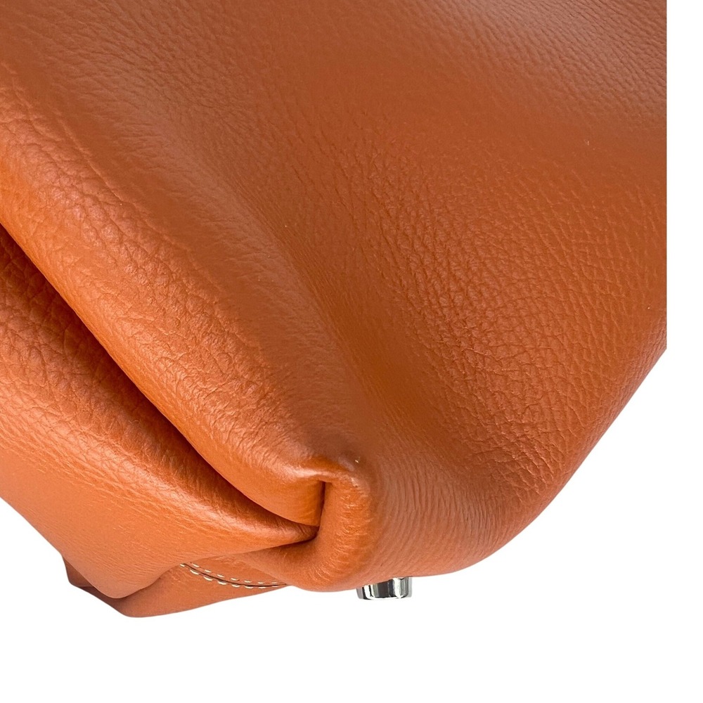 Tod's Medium Leather Tote Bag Orange Burgundy - Picture 16 of 16